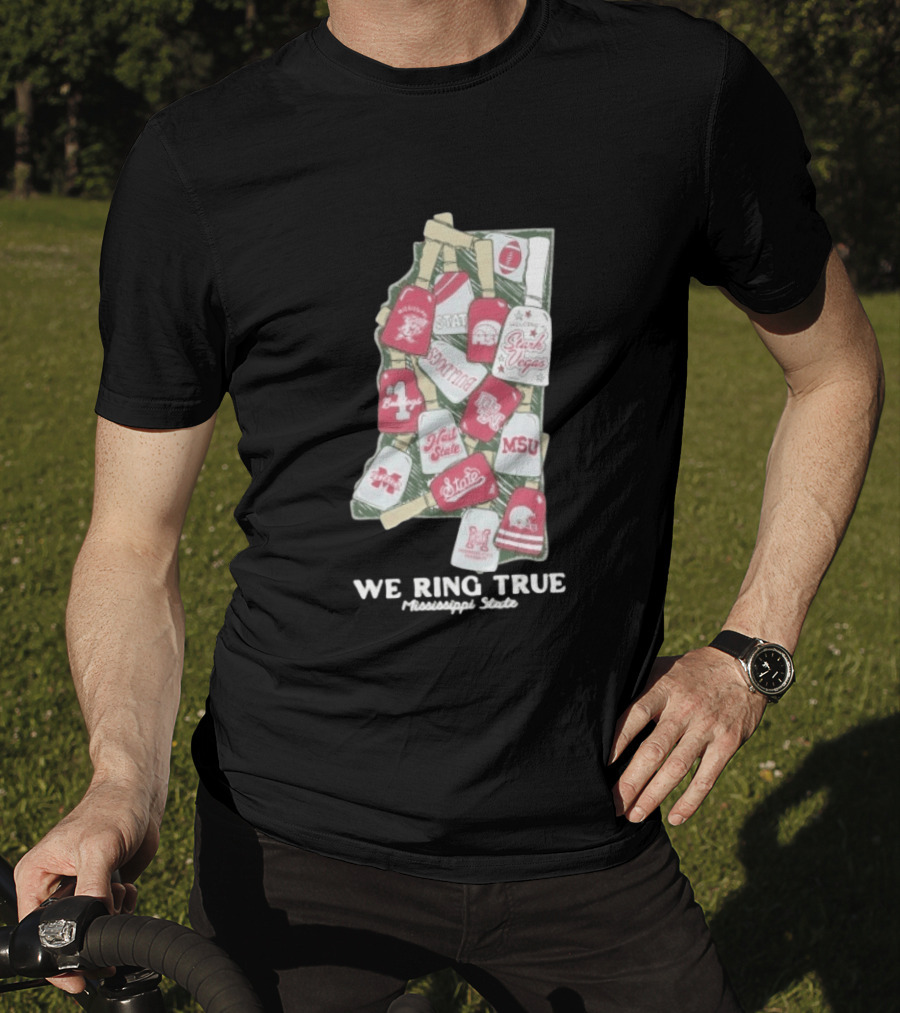 Mississippi State We Ring True Stark Vegas Bulldogs Collage State MSU Football T-Shirt
