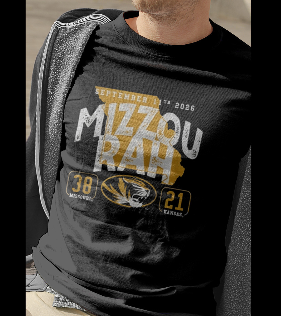Missouri Tigers 38 Vs Kansas Jayhawks 21 Mizzou Rah September 11th 2026 T-Shirt