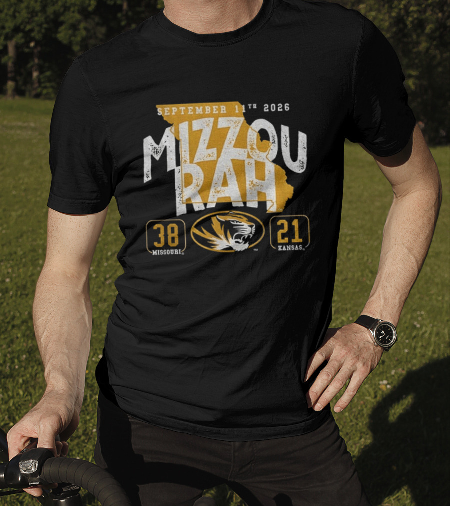 Missouri Tigers 38 Vs Kansas Jayhawks 21 Mizzou Rah September 11th 2026 T-Shirt