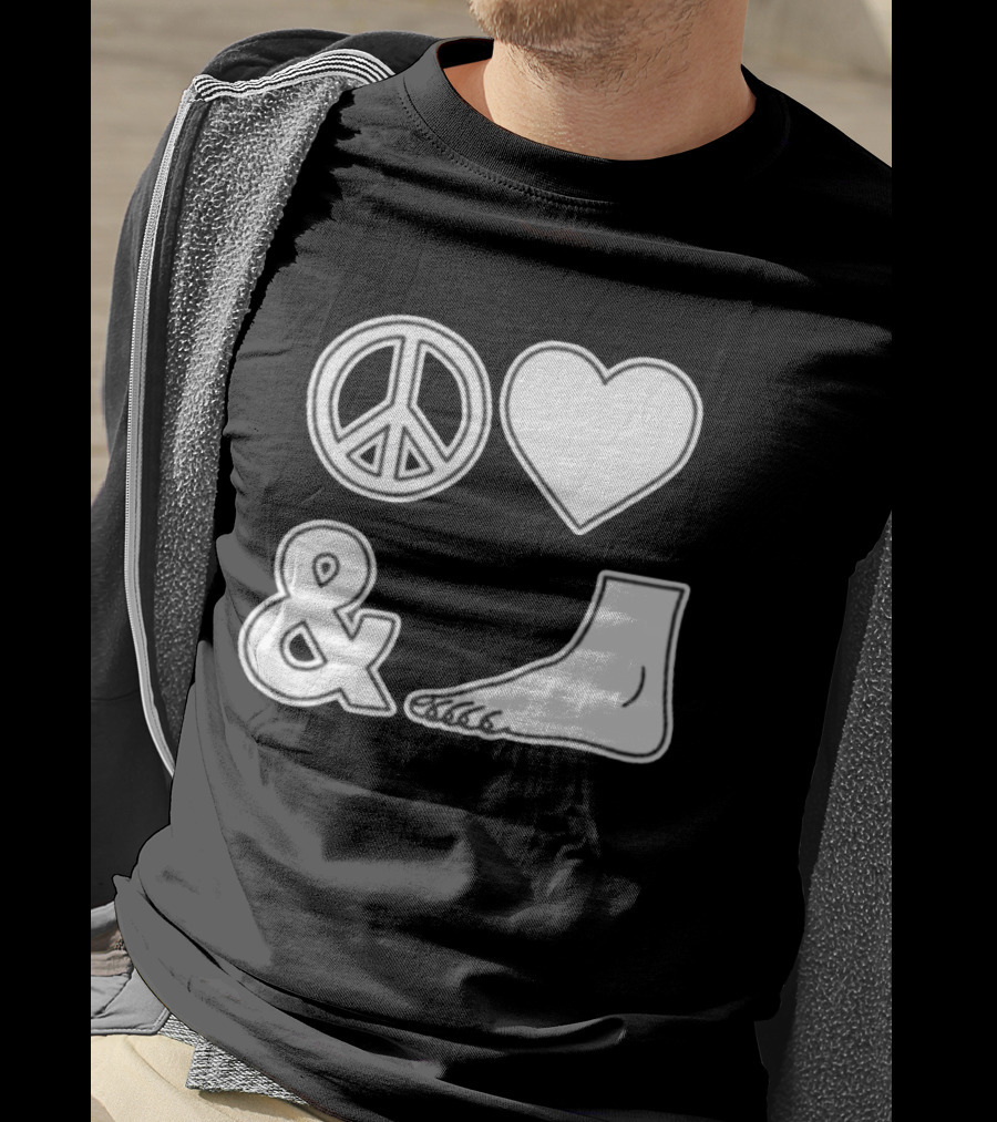 Peace Love & Feet Heart Foot T-Shirt