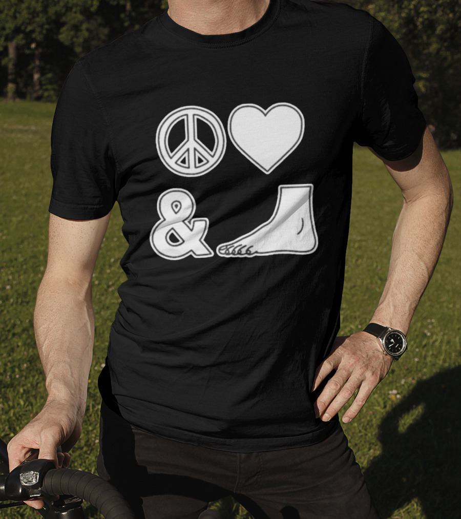 Peace Love & Feet Heart Foot T-Shirt