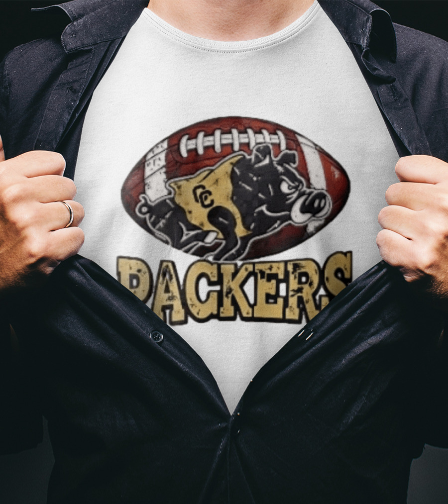 Colquitt County Packers Vintage Style Cartoon Boar Football T-Shirt