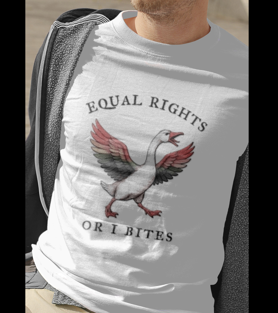 Equal Rights Or I Bites Rainbow Wings Angry Goose T-Shirt