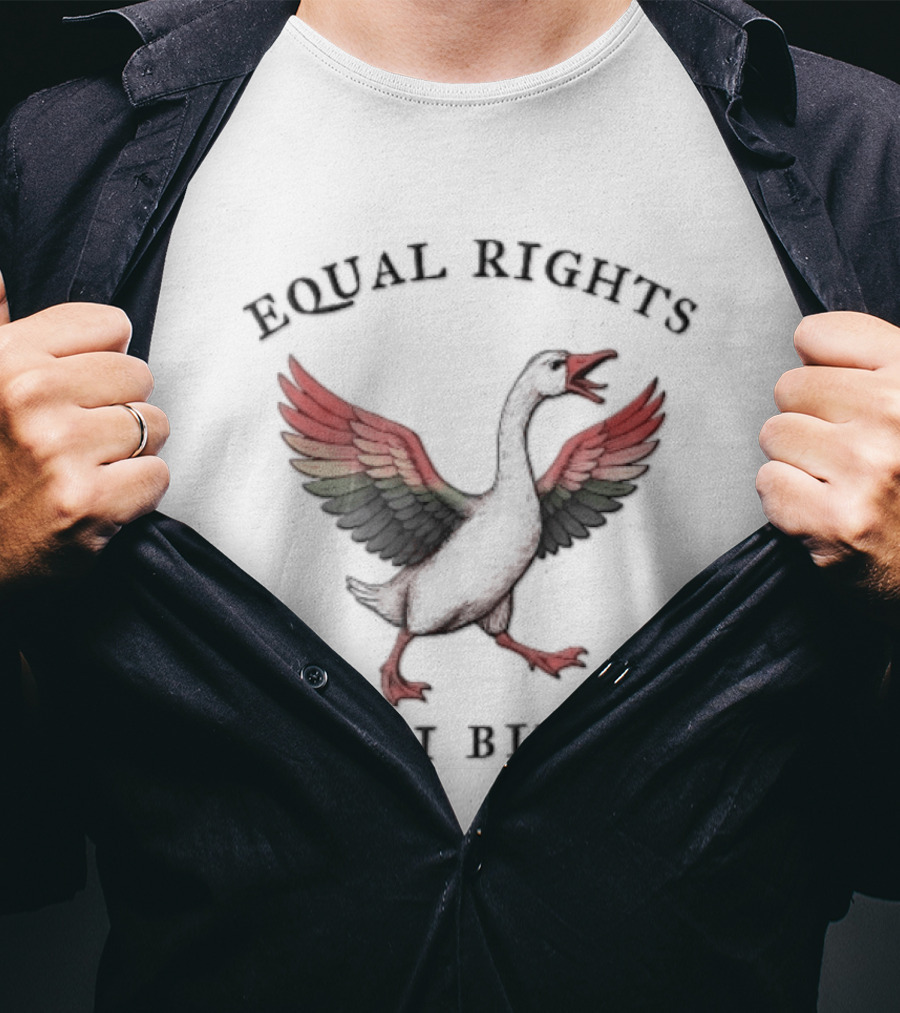 Equal Rights Or I Bites Rainbow Wings Angry Goose T-Shirt