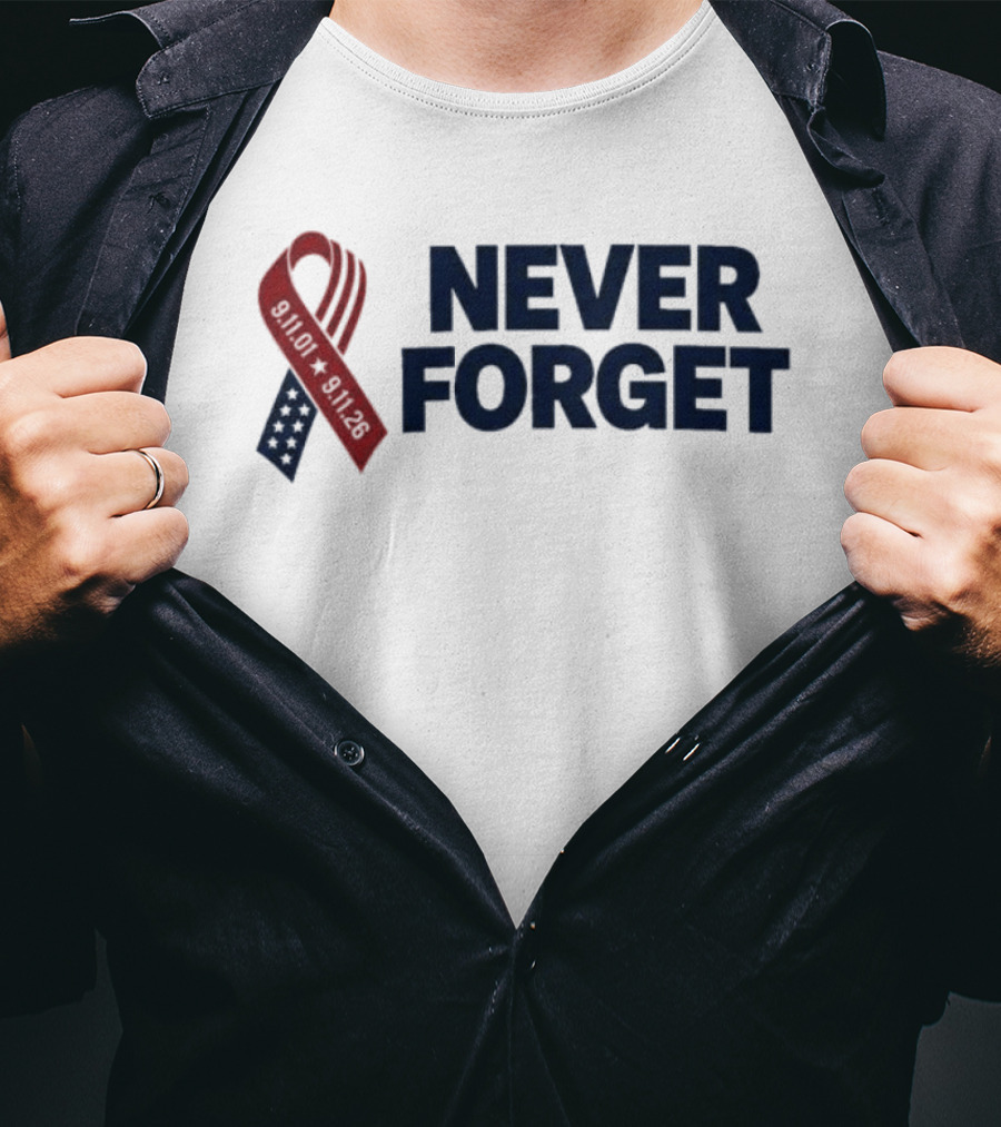 Jim Harbaugh Never Forget 911 Memorial Ribbon T-Shirt