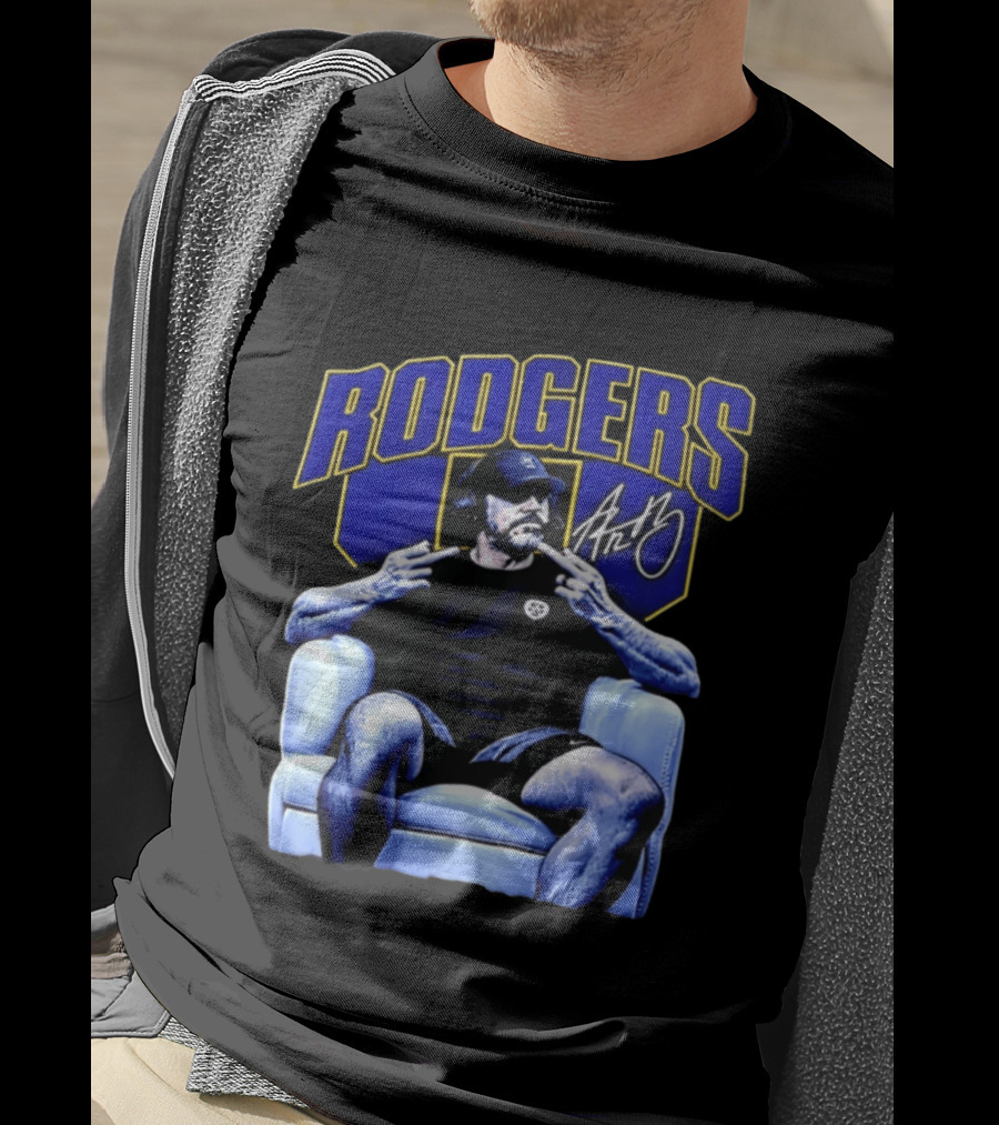 Rodgers Aaron Rodgers Signed Pittsburgh Steelers Quarterback Icon Armchair T-Shirt