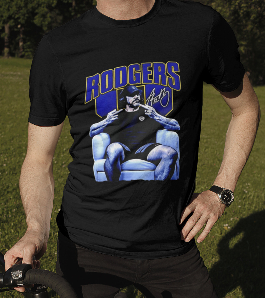 Rodgers Aaron Rodgers Signed Pittsburgh Steelers Quarterback Icon Armchair T-Shirt