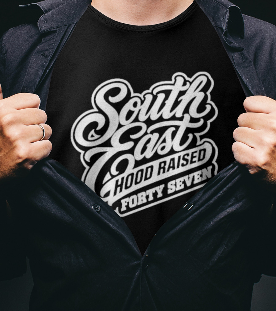 South East Hood Raised Forty Seven Streetwear Collection T-Shirt
