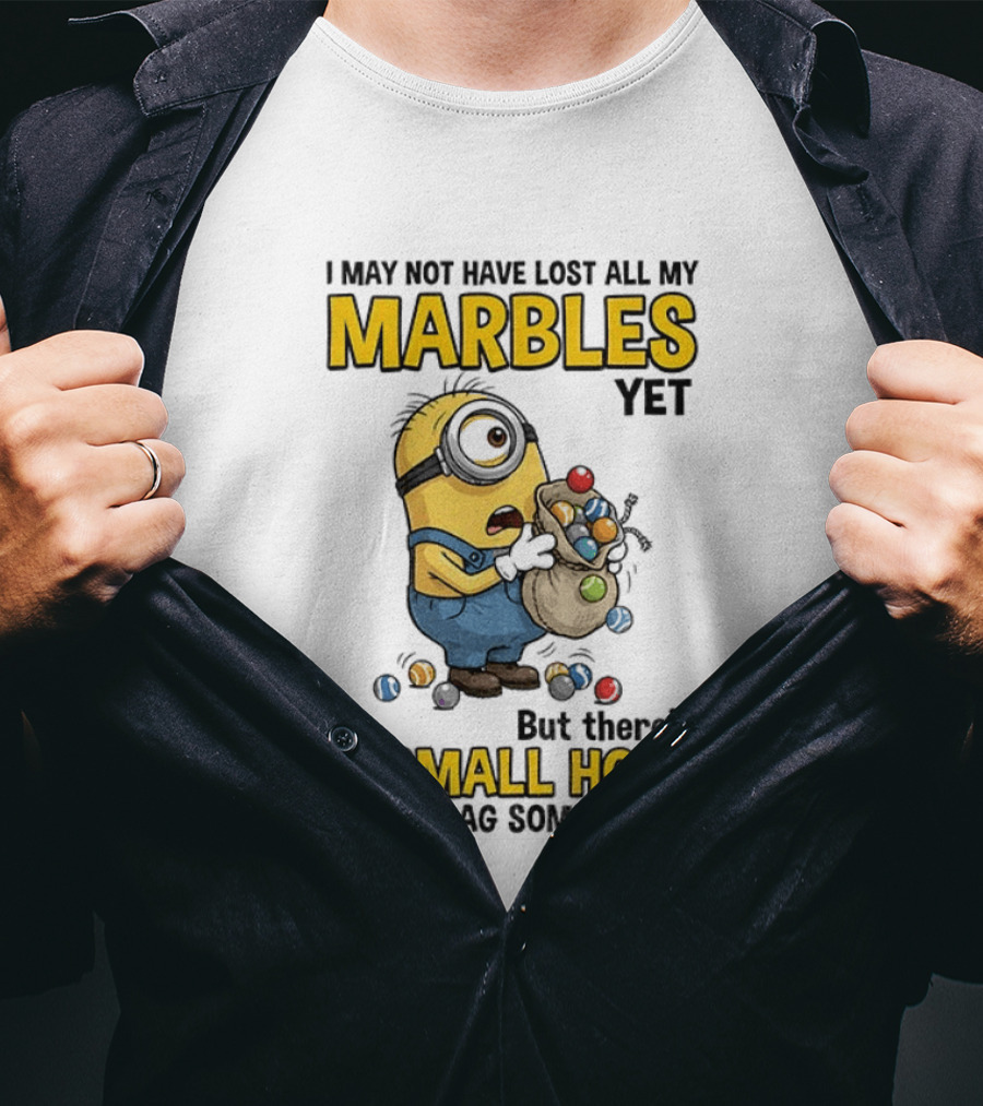 I May Not Have Lost All My Marbles Yet But There's A Small Hole Minion Marble T-Shirt