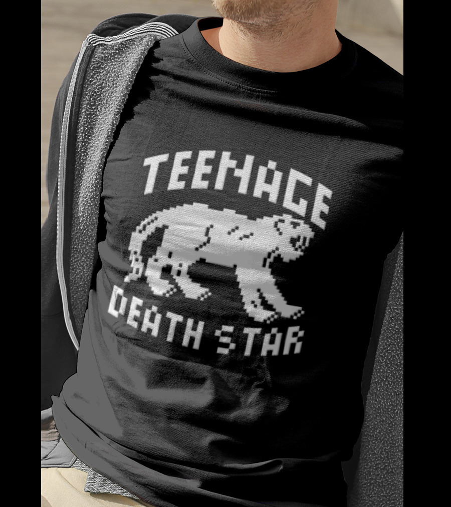 Teenage Death Star 8 Bit Pixelated White Panther T-Shirt