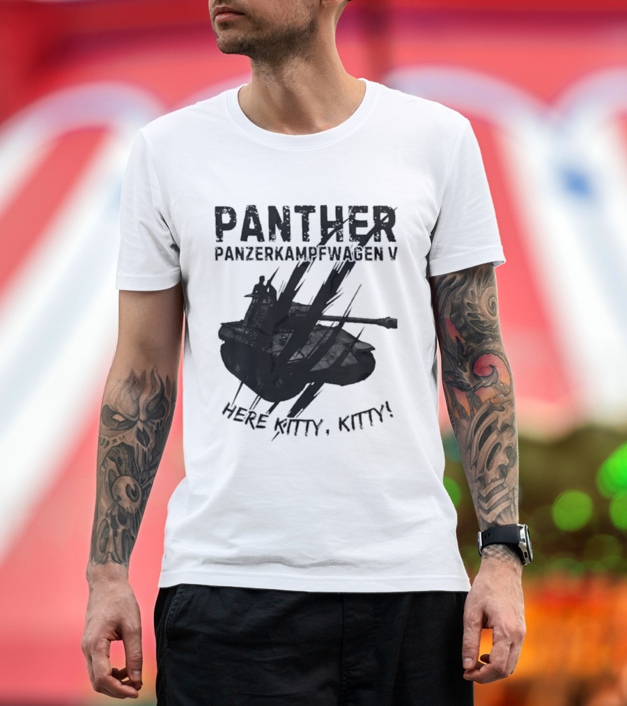 Panther Panzerkampfwagen V Here Kitty Kitty T-Shirt