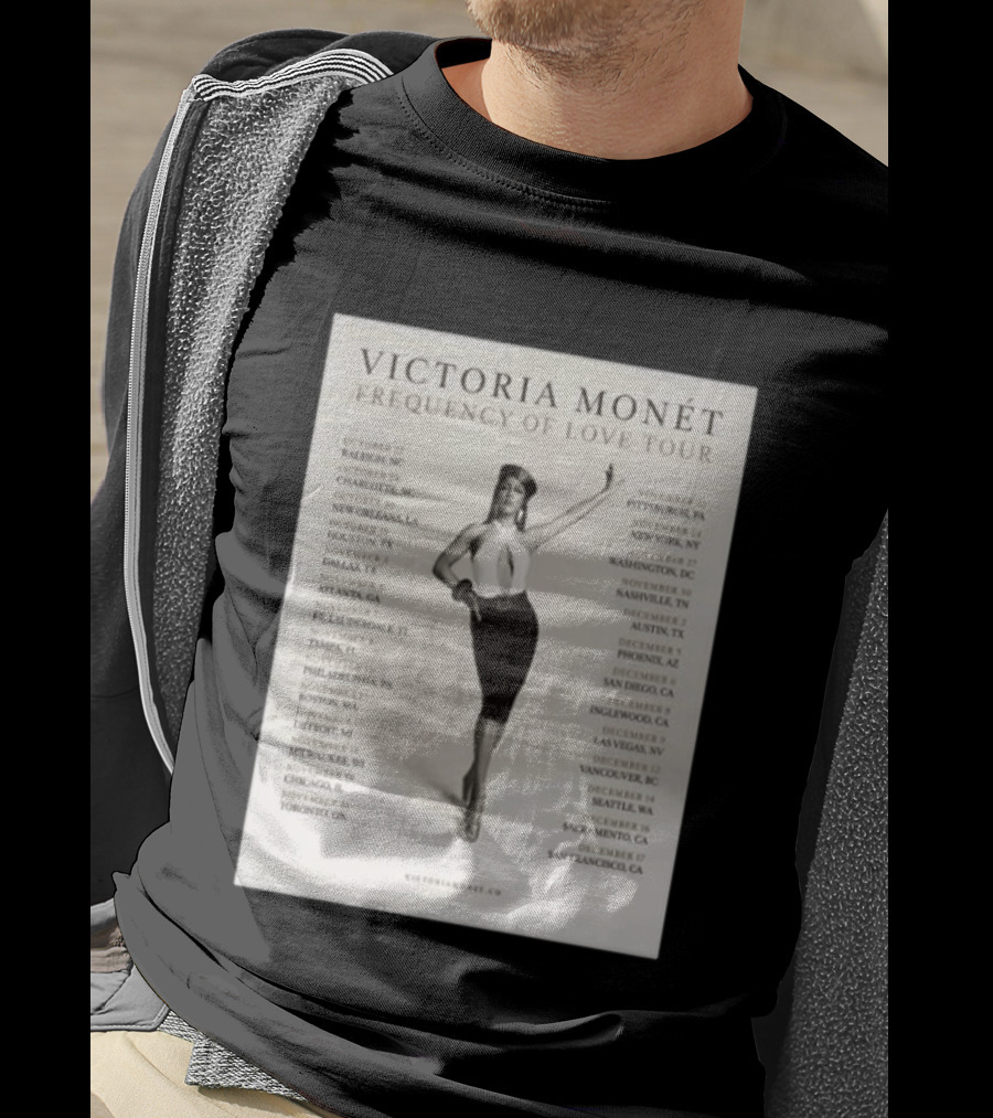 Victoria Monét Frequency Of Love Tour 2026 North America Dates Raleigh Charlotte New Orleans Houston Los Angeles Sacramento T-Shirt