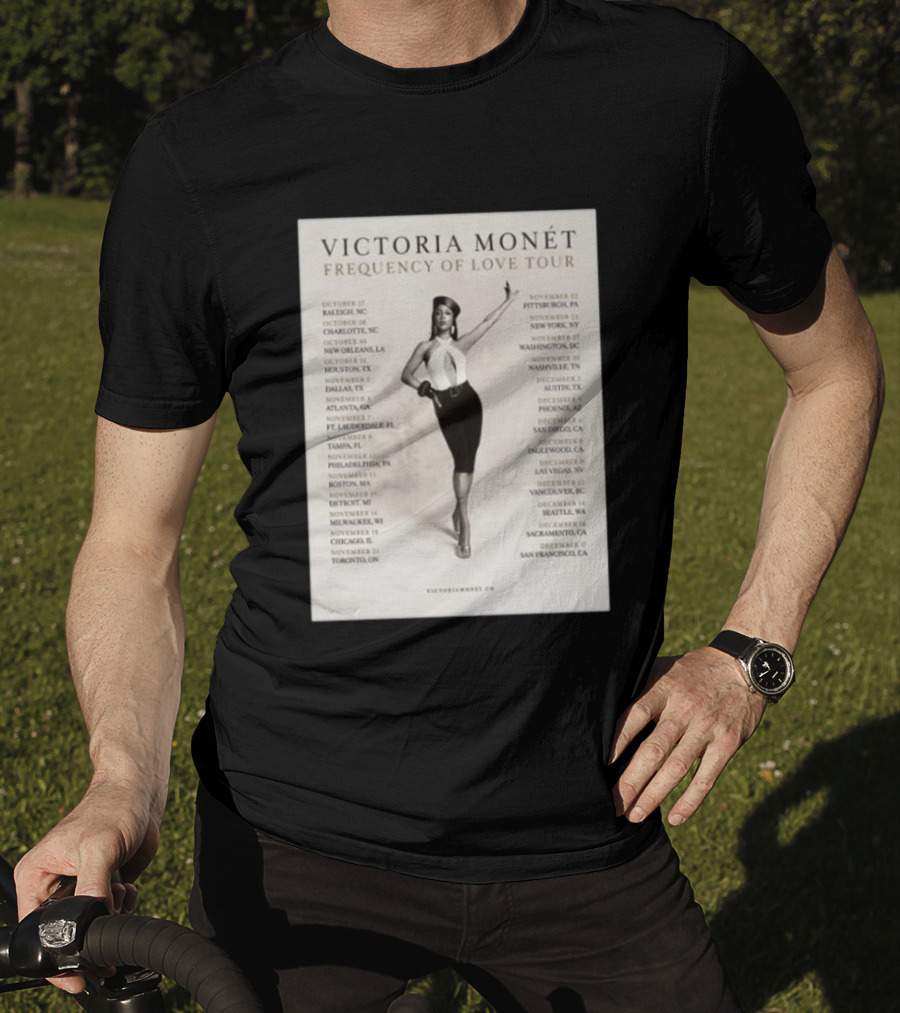 Victoria Monét Frequency Of Love Tour 2026 North America Dates Raleigh Charlotte New Orleans Houston Los Angeles Sacramento T-Shirt