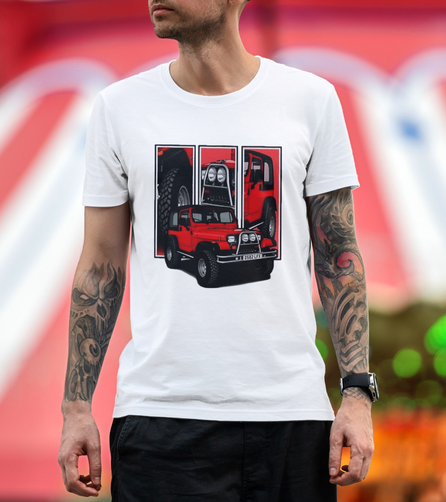 Red Jeep Wrangler 4x4 Off Road Adventure Vehicle Four Wheel Drive T-Shirt