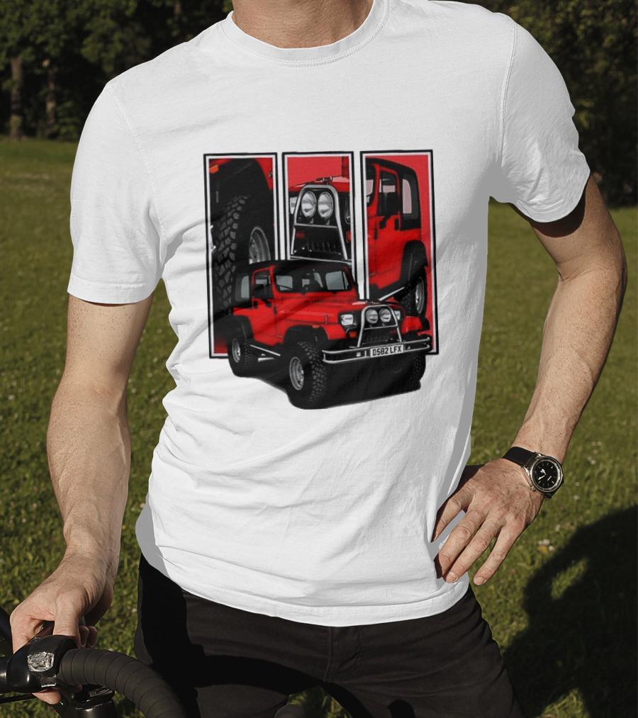 Red Jeep Wrangler 4x4 Off Road Adventure Vehicle Four Wheel Drive T-Shirt