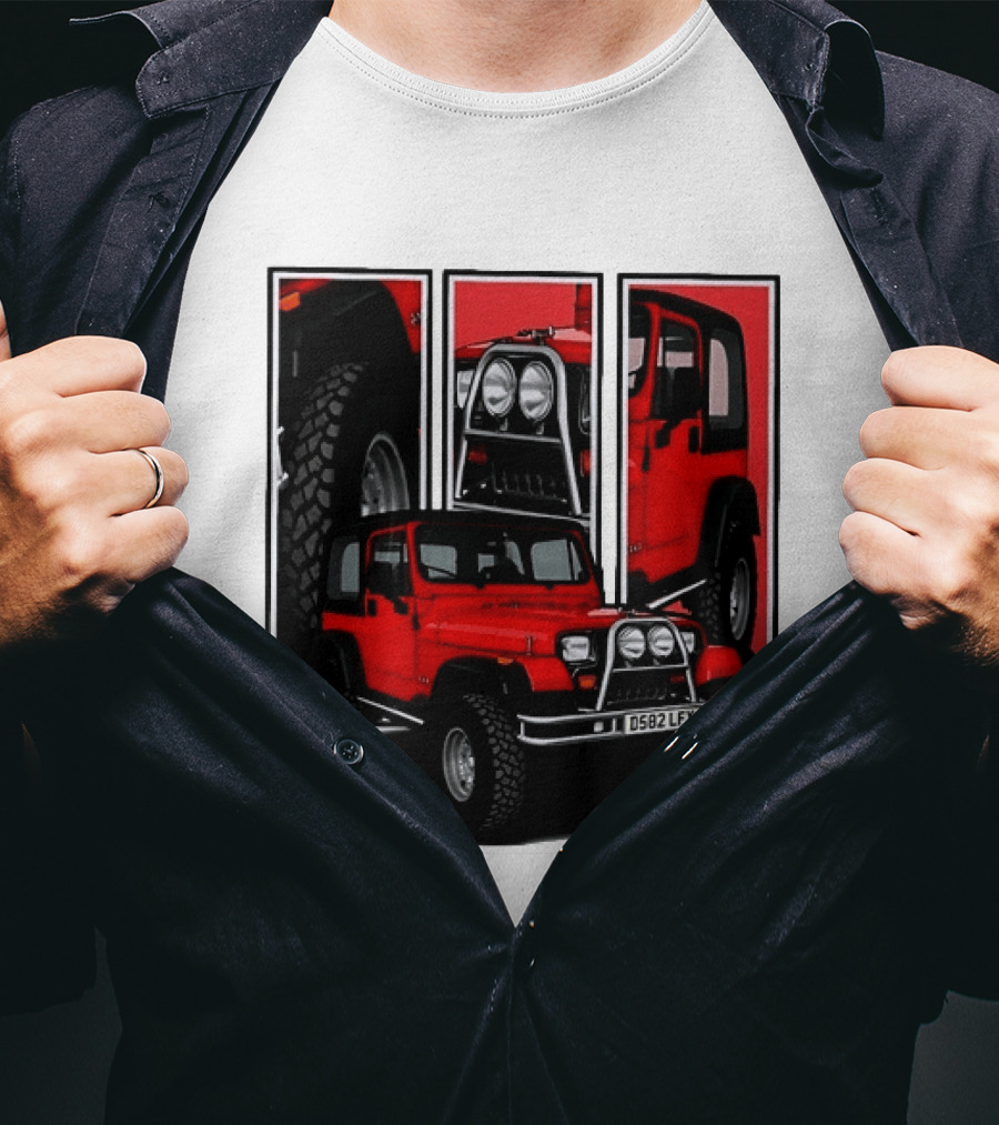 Red Jeep Wrangler 4x4 Off Road Adventure Vehicle Four Wheel Drive T-Shirt