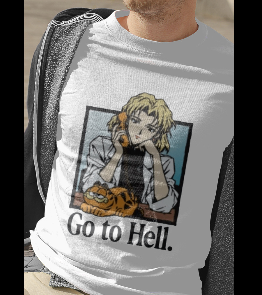 Ritsuko Evangelion Go To Hell Lasagna Cat Phone T-Shirt