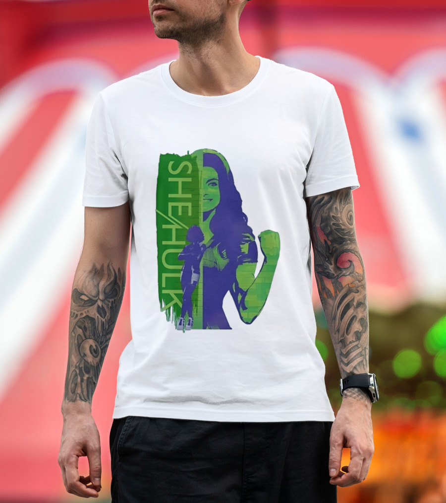 She Hulk Marvel Superhero Jennifer Walters Comic Style Heroic Pose T-Shirt