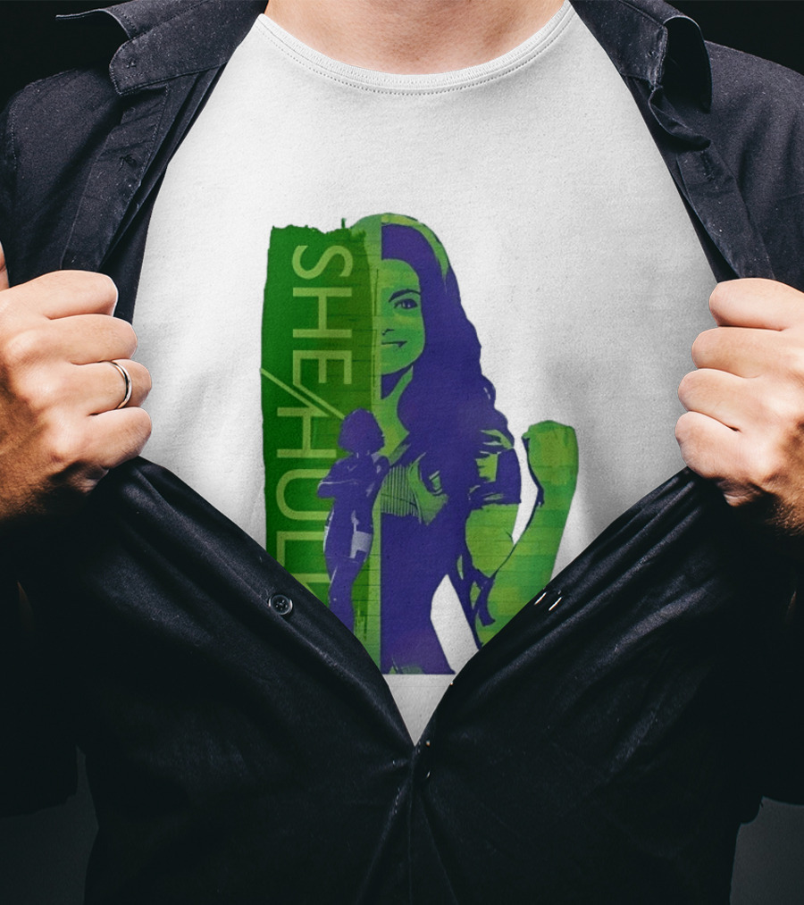 She Hulk Marvel Superhero Jennifer Walters Comic Style Heroic Pose T-Shirt