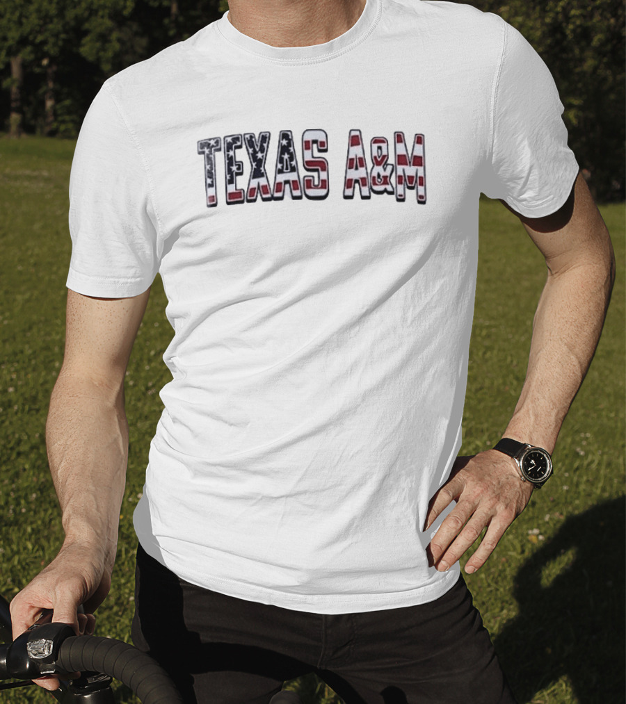 Texas A&M Football USA Flag Salute To Service T-Shirt
