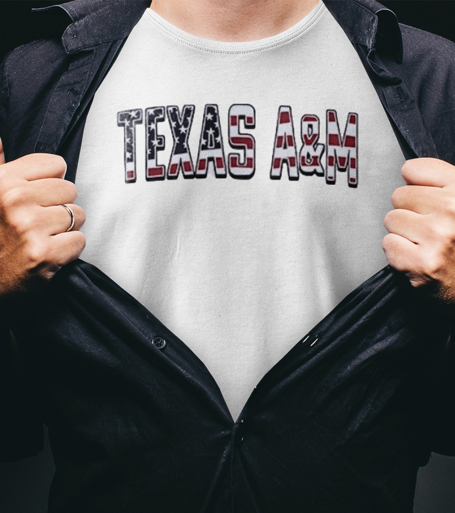 Texas A&M Football USA Flag Salute To Service T-Shirt