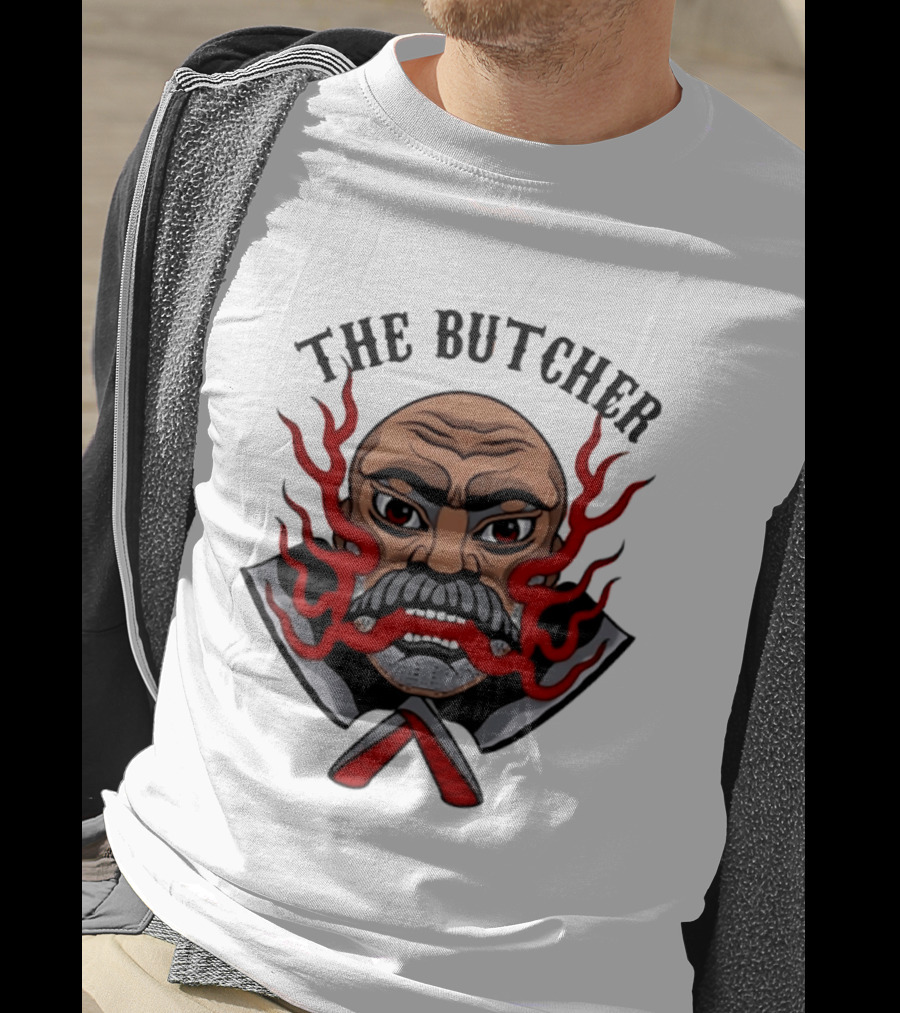 The Butcher AEW Professional Wrestling Skull Flames Axes T-Shirt