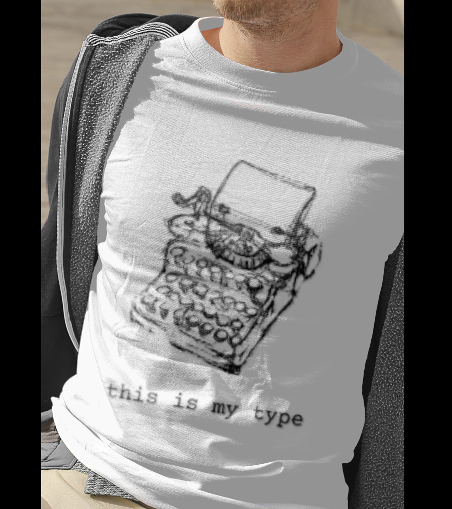 This Is My Type Mechanical Typewriter Pencil Line Sketch T-Shirt