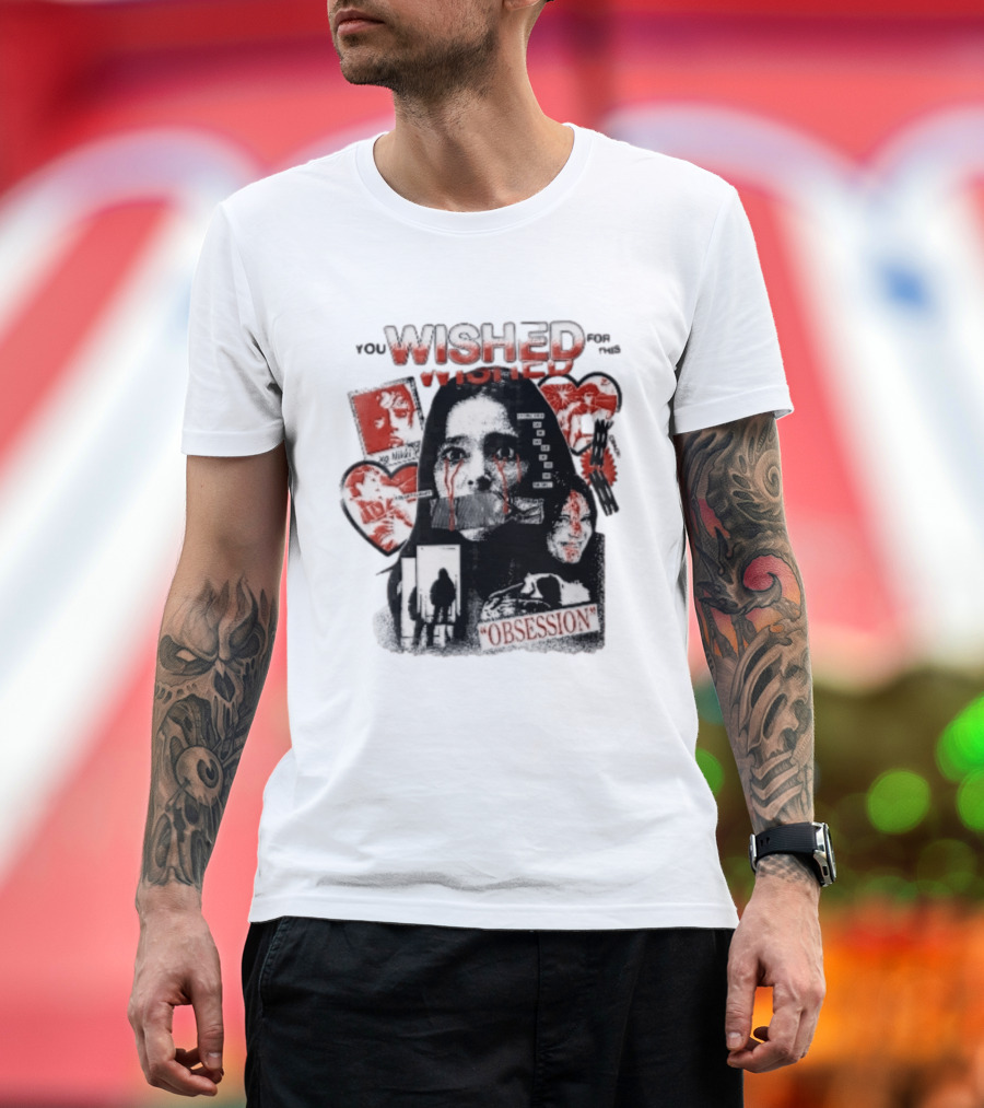 You Wished For This Obsession Nikki Halftone Gagged Woman Blood Tears Collage T-Shirt