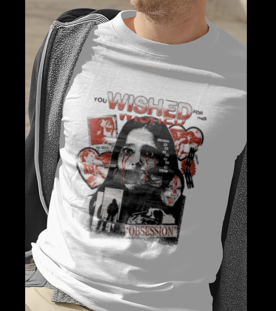 You Wished For This Obsession Nikki Halftone Gagged Woman Blood Tears Collage T-Shirt