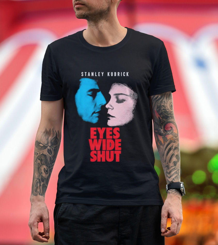 Stanley Kubrick Eyes Wide Shut Blue And Pink Faces T-Shirt
