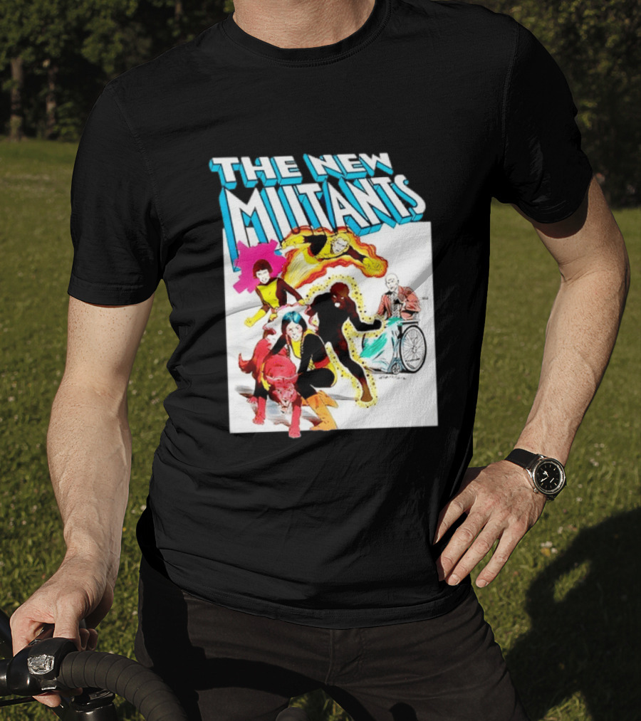 The New Mutants Marvel Comic Book Cover Featuring Iconic Characters T-Shirt