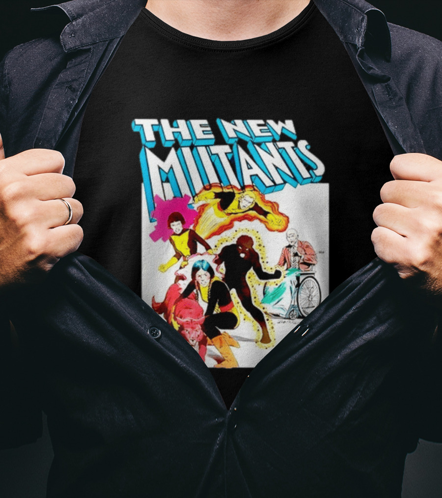 The New Mutants Marvel Comic Book Cover Featuring Iconic Characters T-Shirt