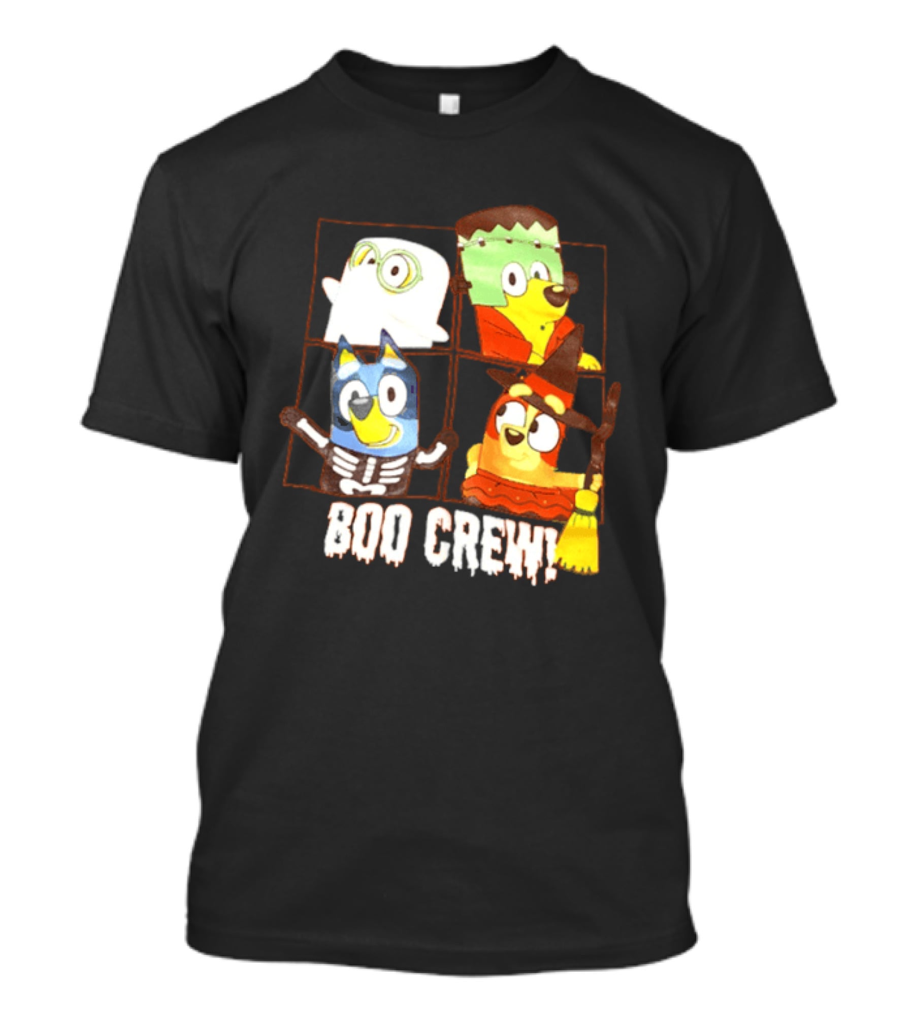 Boo Crew Bluey Halloween Ghost Frankenstein Witch Skeleton T-Shirt