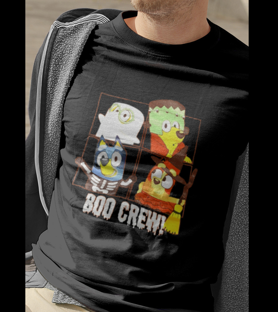 Boo Crew Bluey Halloween Ghost Frankenstein Witch Skeleton T-Shirt