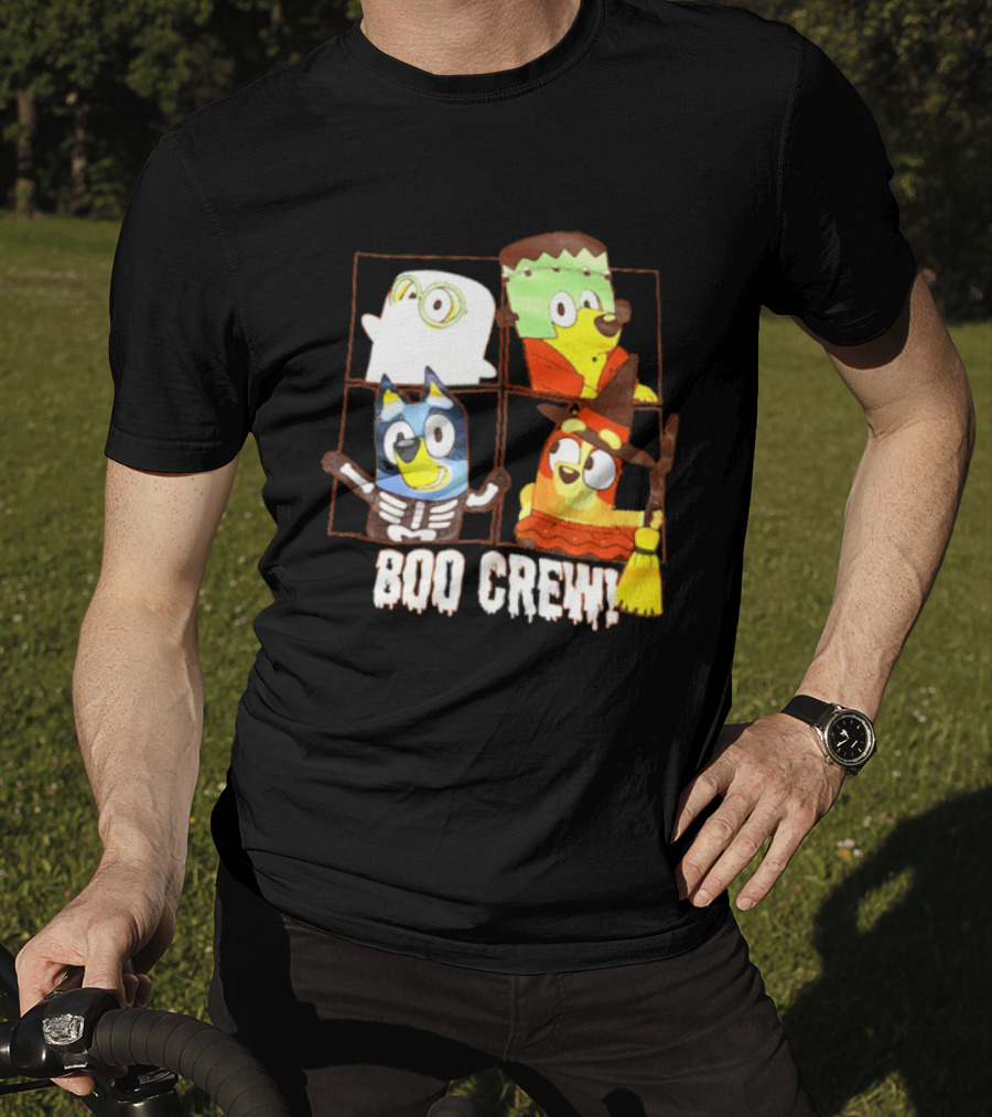 Boo Crew Bluey Halloween Ghost Frankenstein Witch Skeleton T-Shirt
