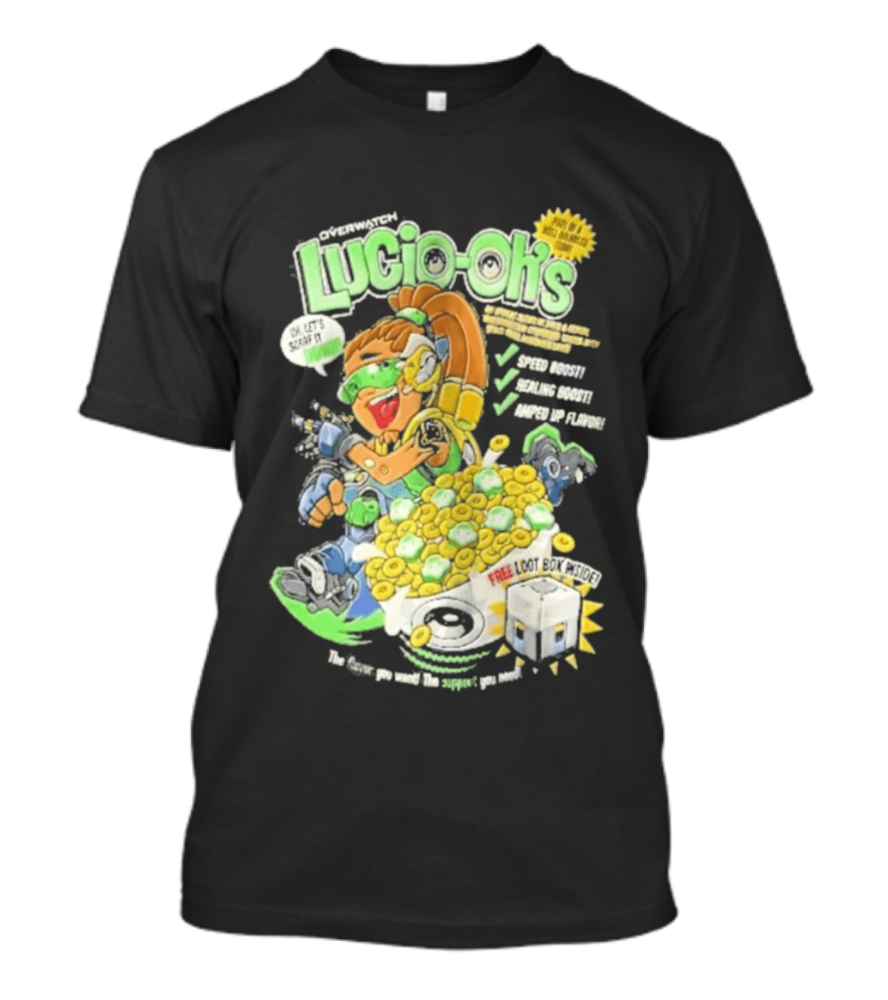 Lucio Oh's Cereal Sound Boost Sonic Waves Packed With Flavor T-Shirt