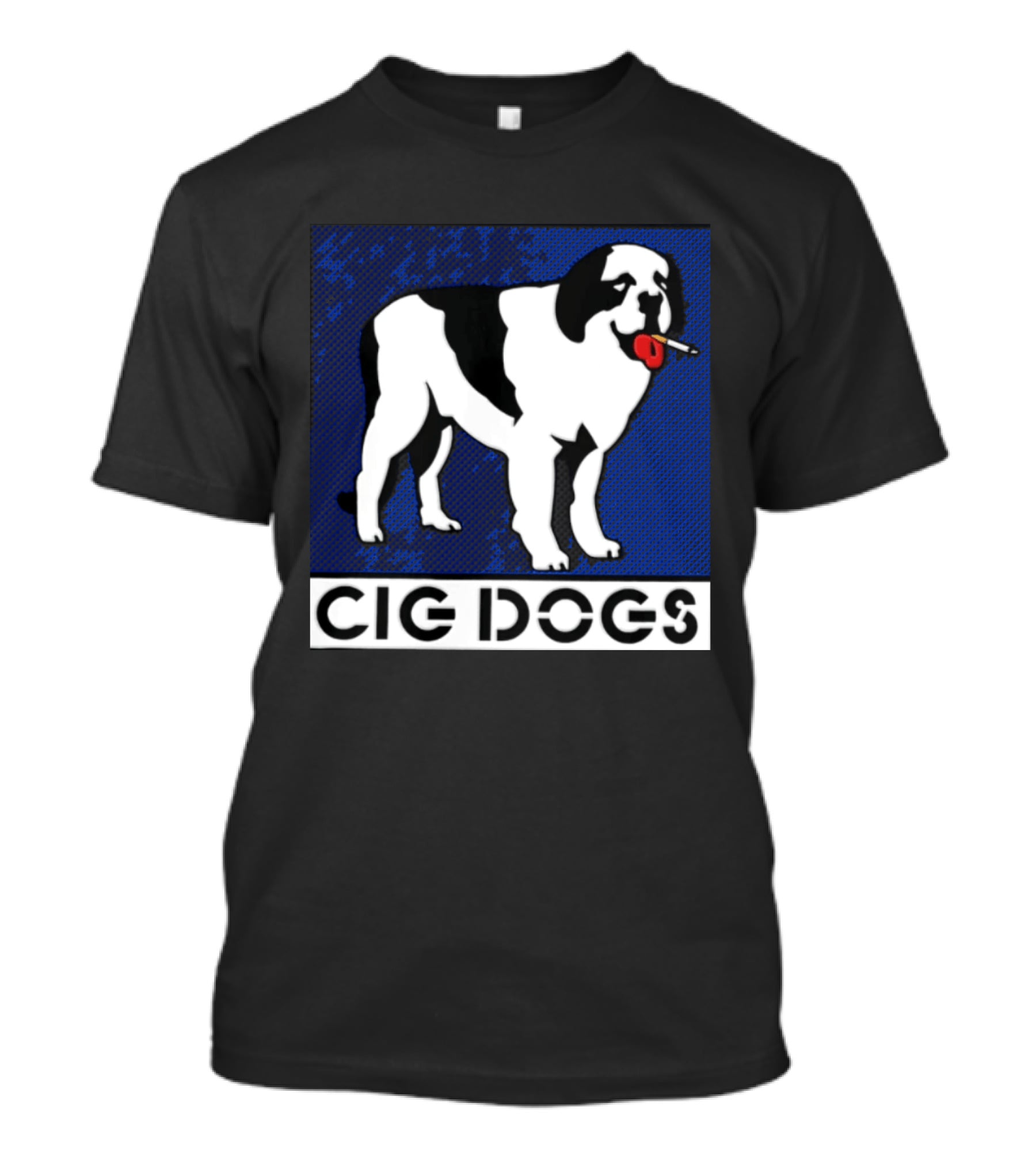 Cig Dogs Saint Bernard Smoking Cigarette Funny Canine T-Shirt