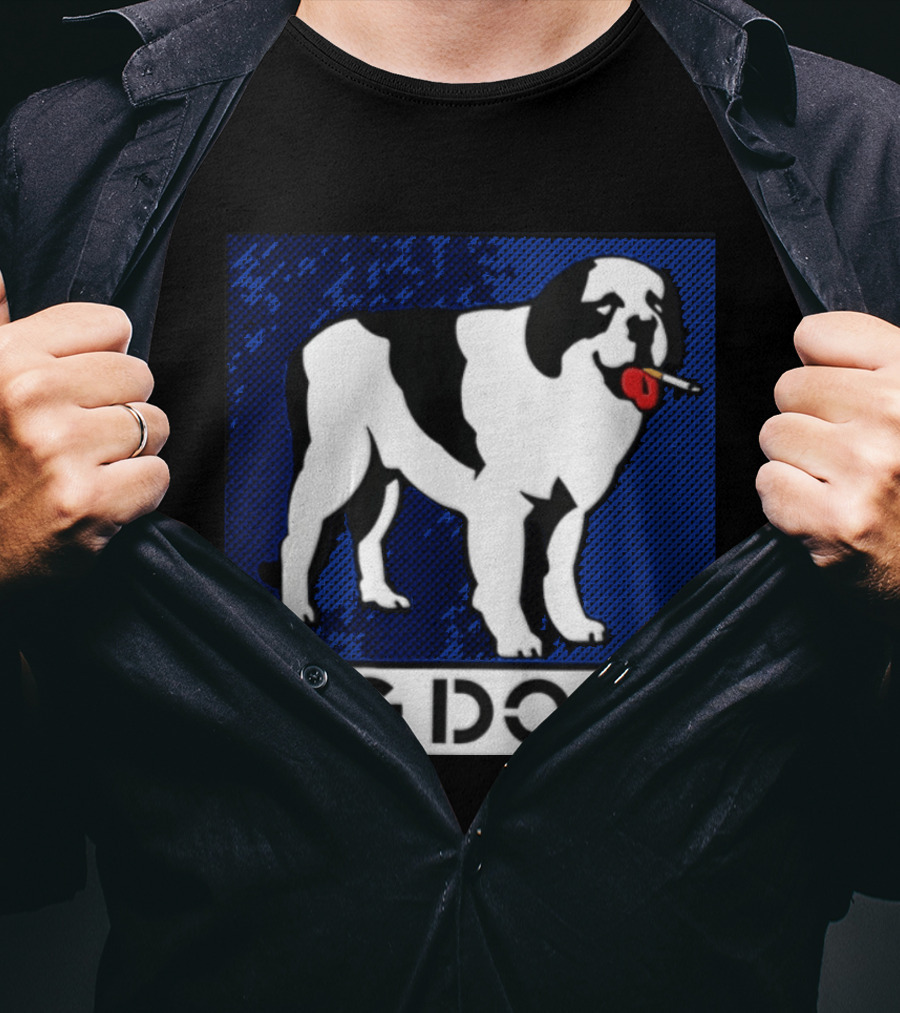 Cig Dogs Saint Bernard Smoking Cigarette Funny Canine T-Shirt