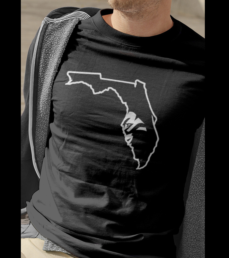 Miami Florida State Seminoles Outline Map T-Shirt