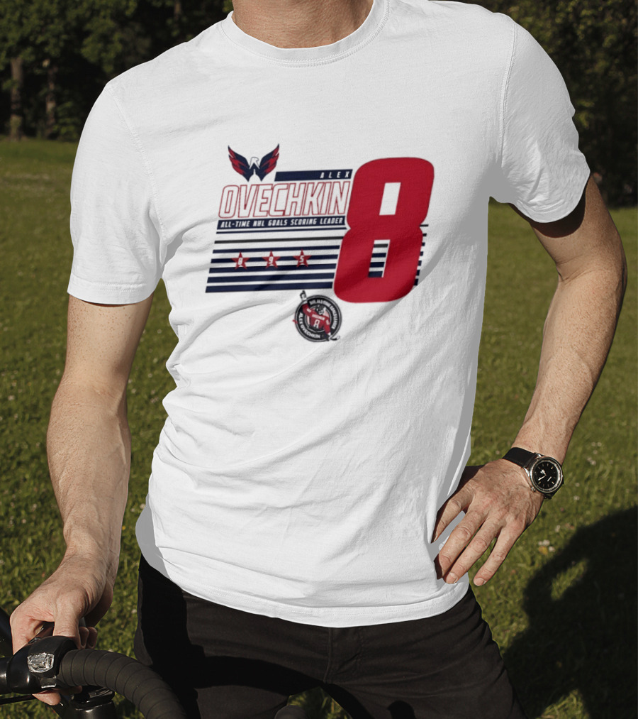 Alex Ovechkin 8 NHL All Time Goals Leader Washington Capitals Stars And Stripes T-Shirt