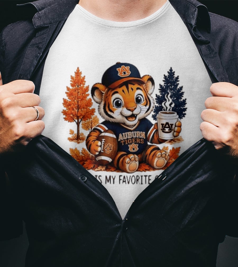 Auburn Tigers Fall Is My Favorite Color Football And Coffee Tiger T-Shirt