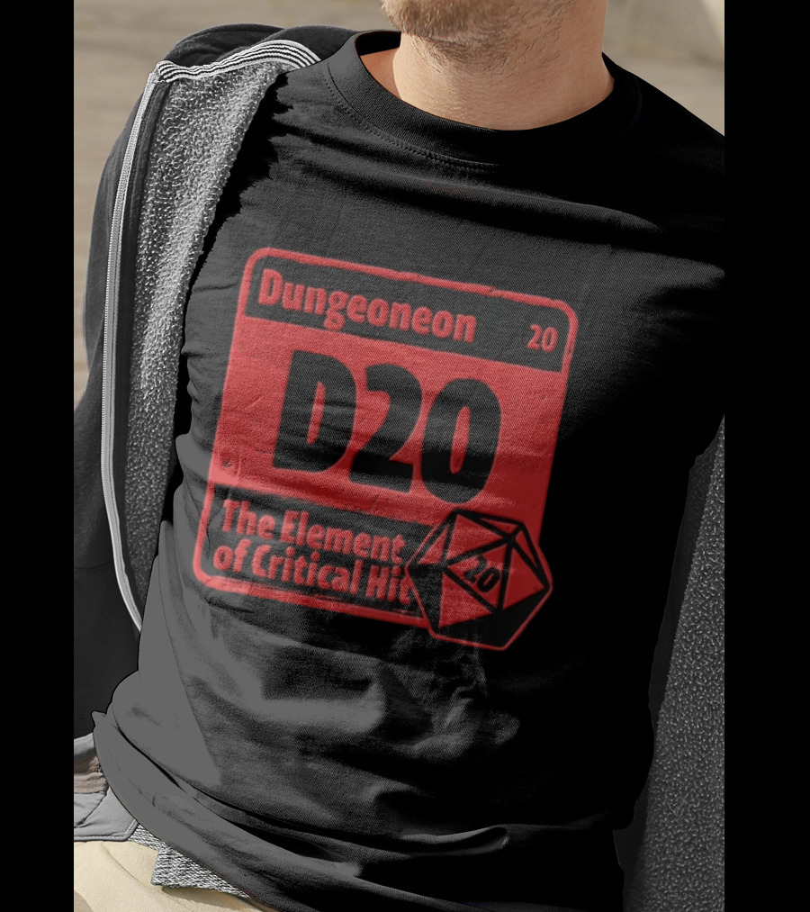 Dungeoneon D20 The Element Of Critical Hit Dice T-Shirt