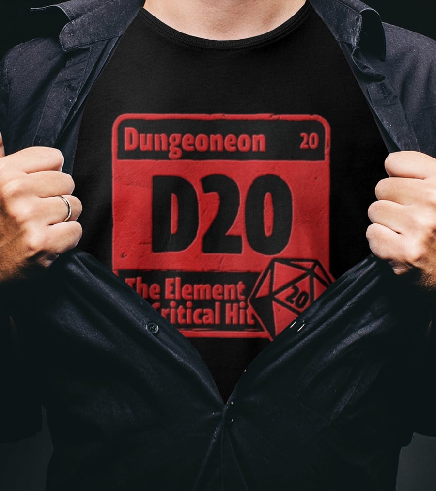 Dungeoneon D20 The Element Of Critical Hit Dice T-Shirt