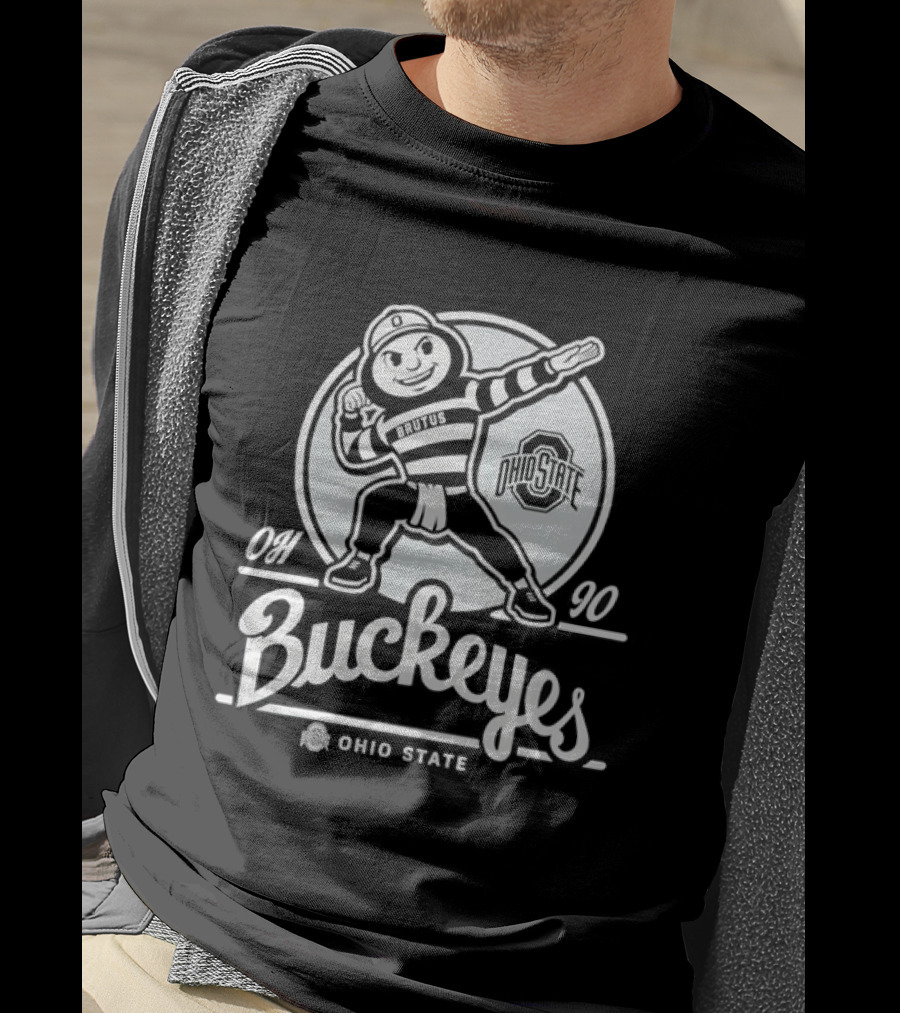 Ohio State Buckeyes OH 90 Brutus Mascot Graphic 47 Mark T-Shirt