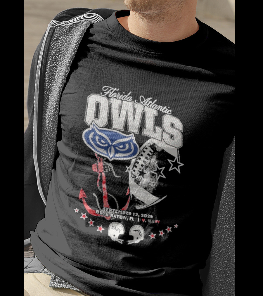 Florida Atlantic Owls September 12 2026 Boca Raton FL Vs Navy T-Shirt