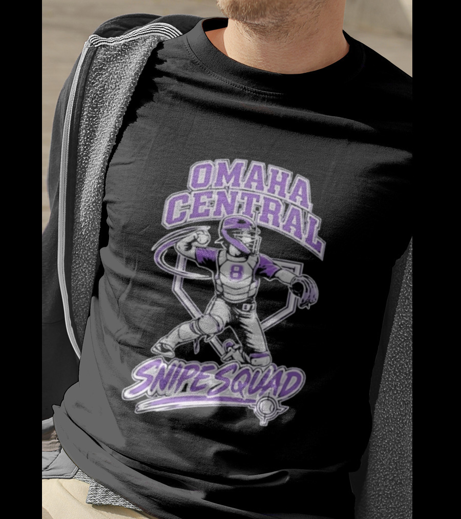 Omaha Central Snipe Squad Baseball Catcher Number 8 T-Shirt