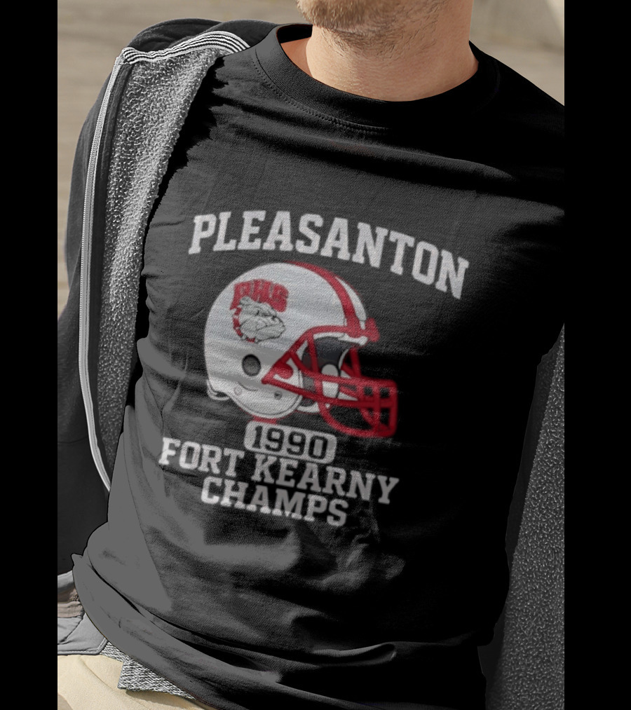 Pleasanton PHS 1990 Fort Kearny Champs Football Helmet T-Shirt