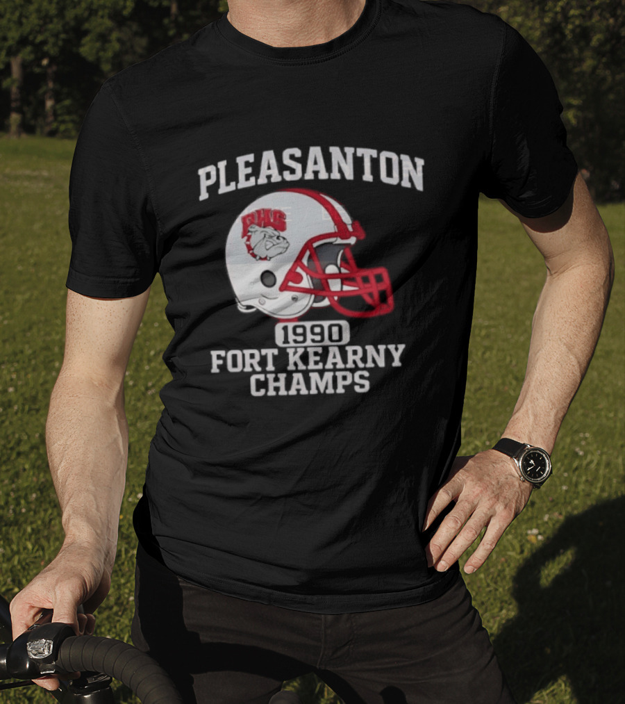 Pleasanton PHS 1990 Fort Kearny Champs Football Helmet T-Shirt