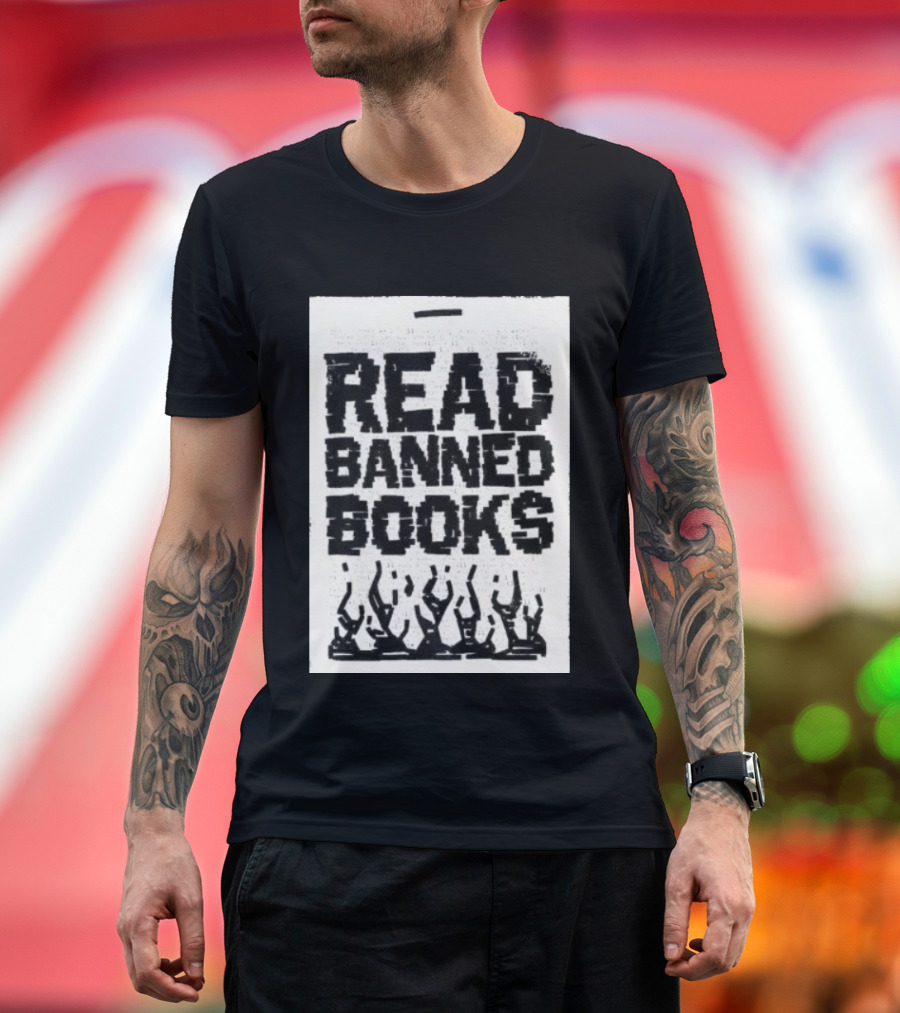 Read Banned Books Advocacy With Rising Flames T-Shirt