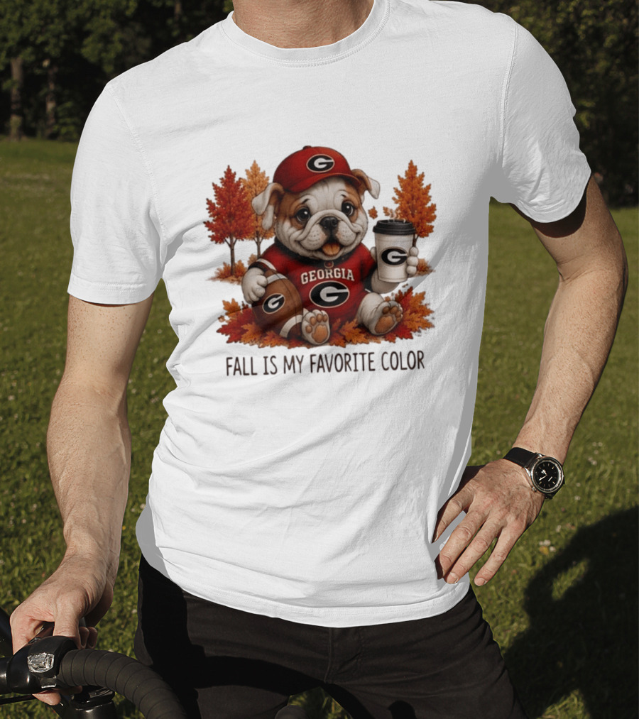 Georgia Bulldogs Fall Is My Favorite Color Football Bulldog Autumn T-Shirt